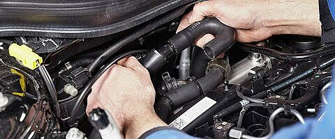 Valves, control units, air, water and A/C system connections or pumps for air conditioning systems and heaters