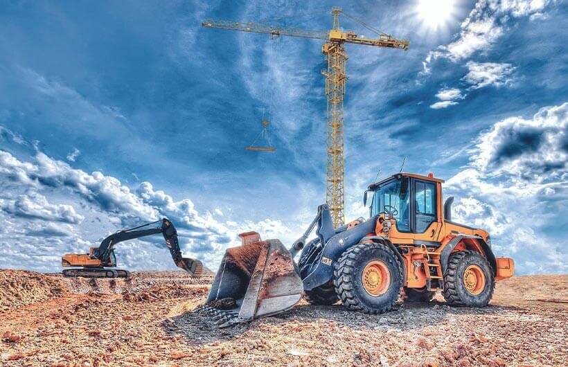 Air conditioning for construction machine cabs