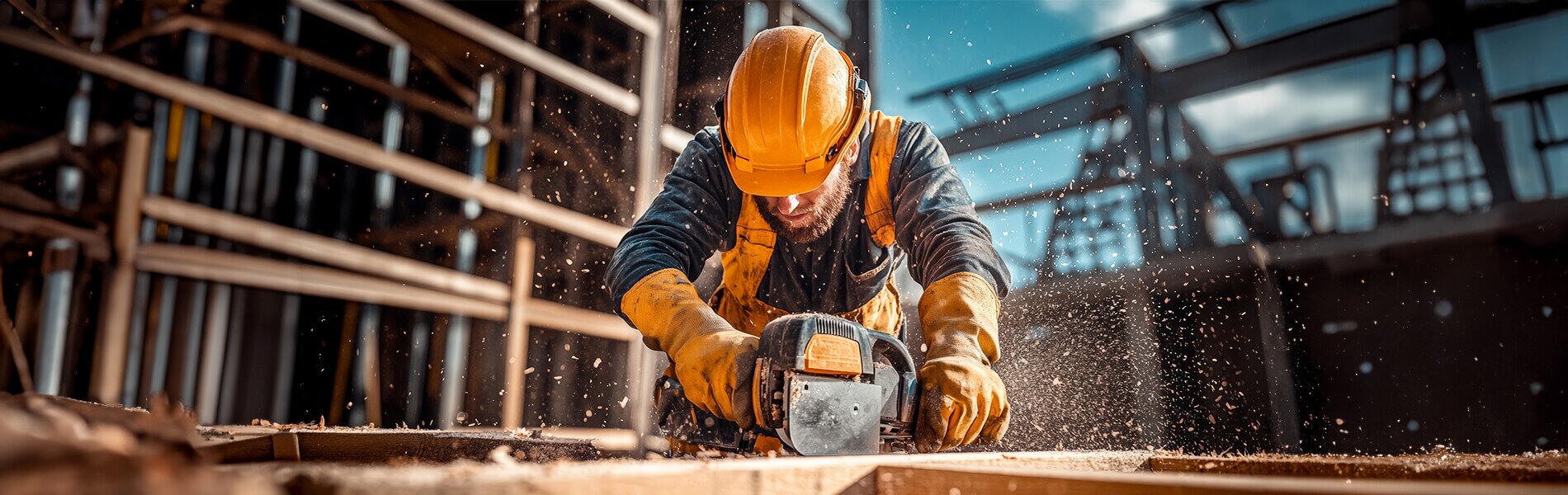 Carpenter with corded machine and Eberspächer Zeliox